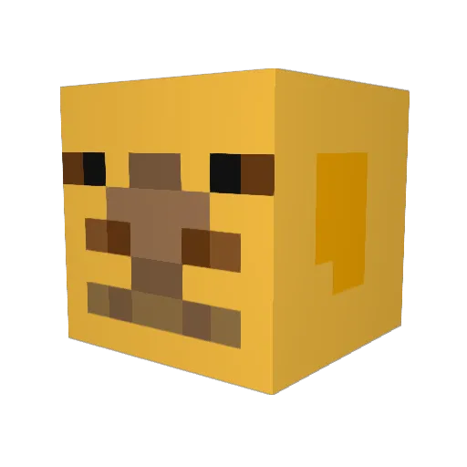 Alubik Minecraft avatar head, 3D render