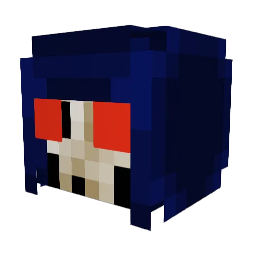 Alublue Minecraft avatar head, 3D render