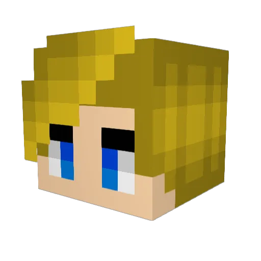 Alucardud Minecraft avatar head, 3D render