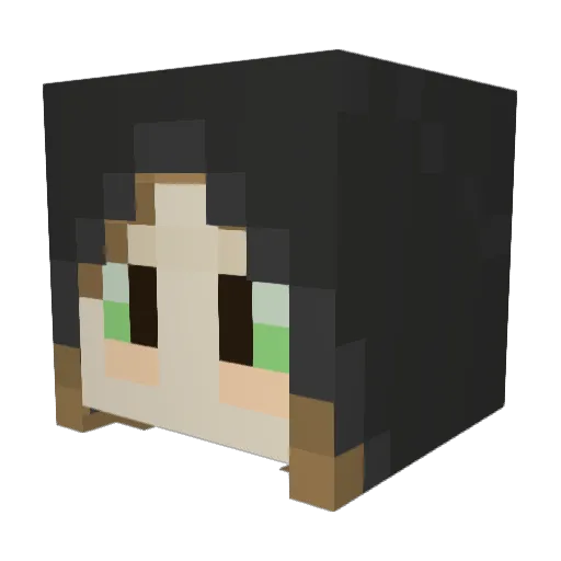 AluchnaXo Minecraft avatar head, 3D render
