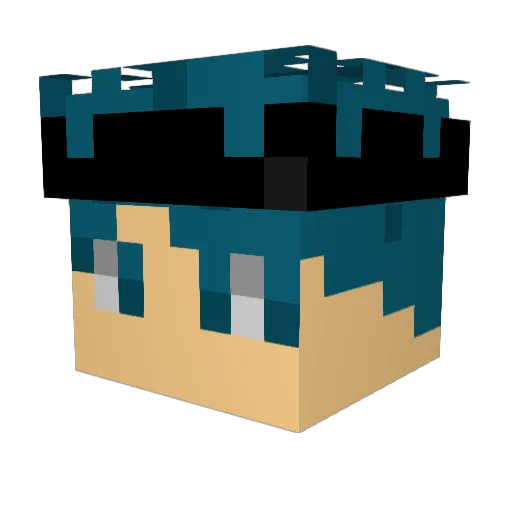 Alucine Minecraft avatar head, 3D render