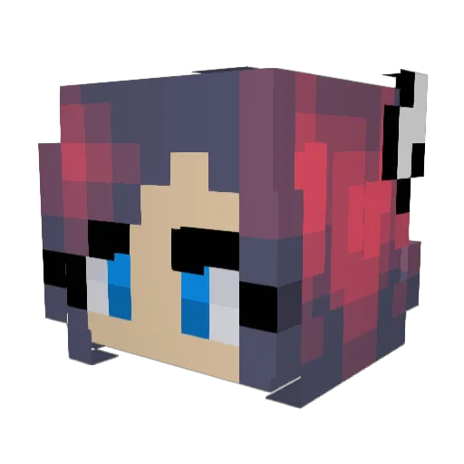 Alucreid Minecraft avatar head, 3D render