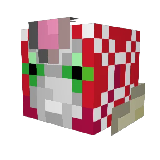 Aluem Minecraft avatar head, 3D render