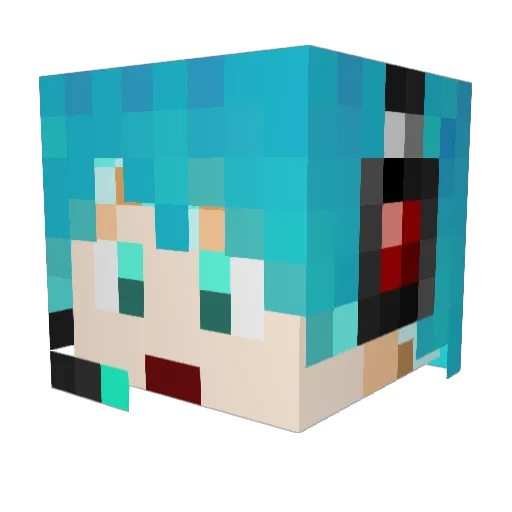 Alufu_ Minecraft avatar head, 3D render
