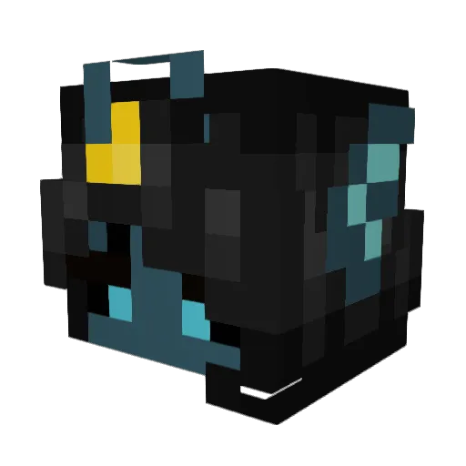 AluminumFox Minecraft avatar head, 3D render