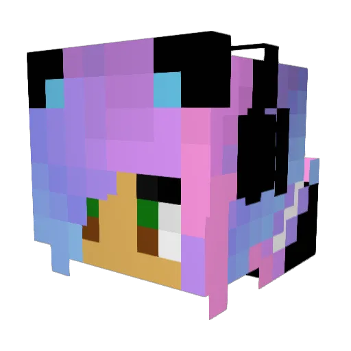 Alumki Minecraft avatar head, 3D render