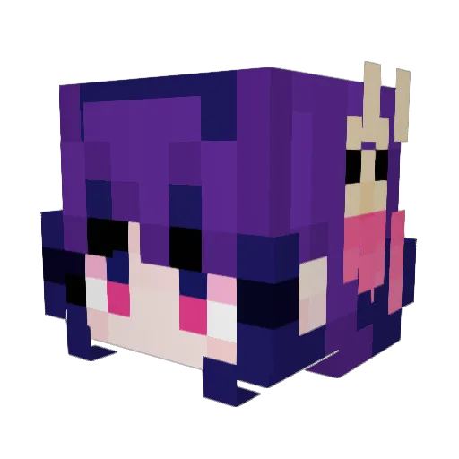 Aluni_x Minecraft avatar head, 3D render