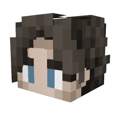 Alunixa Minecraft avatar head, 3D render