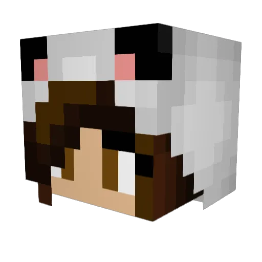 Aluryelle Minecraft avatar head, 3D render