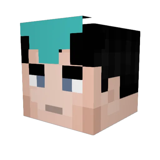 Alusius Minecraft avatar head, 3D render