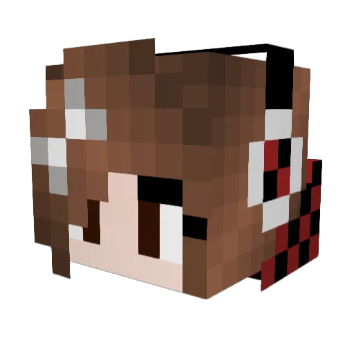 Alutka Minecraft avatar head, 3D render