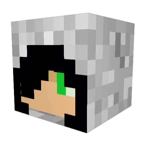 Alutras Minecraft avatar head, 3D render