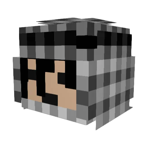 Aluucin Minecraft avatar head, 3D render