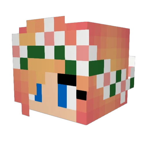 Aluvielta Minecraft avatar head, 3D render