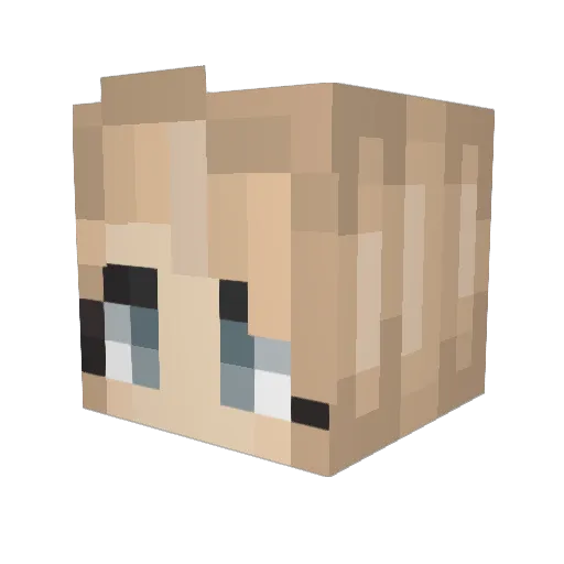 Aluxandria Minecraft avatar head, 3D render