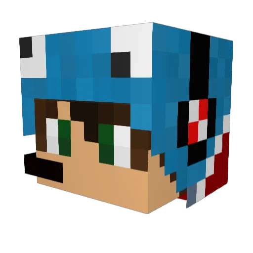 Alvarox12304YT Minecraft avatar head, 3D render
