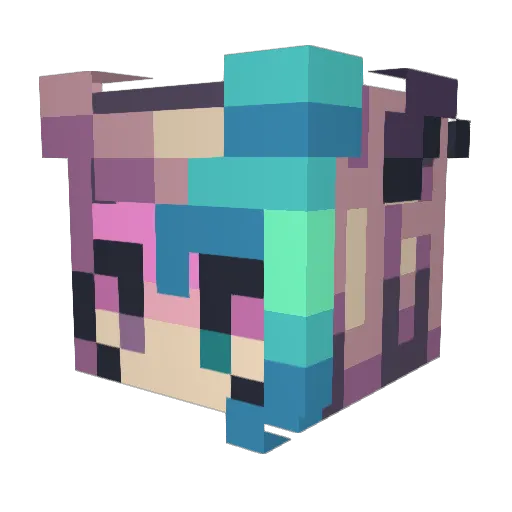 Alvie_ Minecraft avatar head, 3D render
