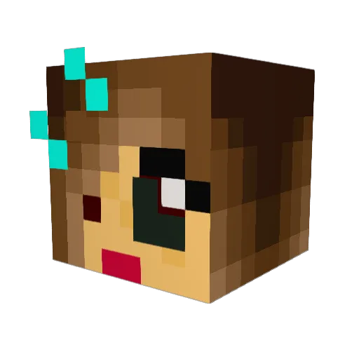 Alvinna Minecraft avatar head, 3D render