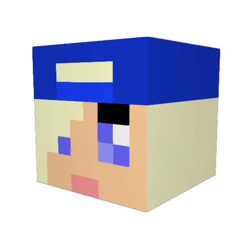 AlvisBe Minecraft avatar head, 3D render