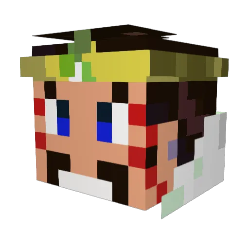 AlwaysLoving Minecraft avatar head, 3D render