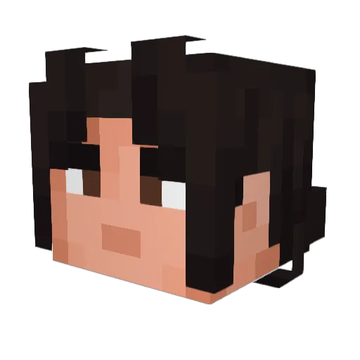 Alxdastegosarus Minecraft avatar head, 3D render