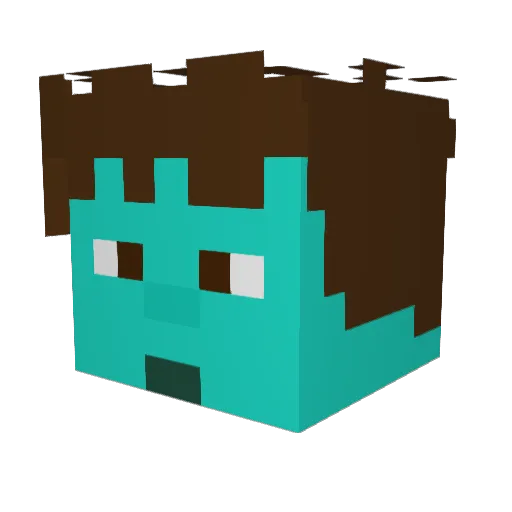 AlyRa44 Minecraft avatar head, 3D render