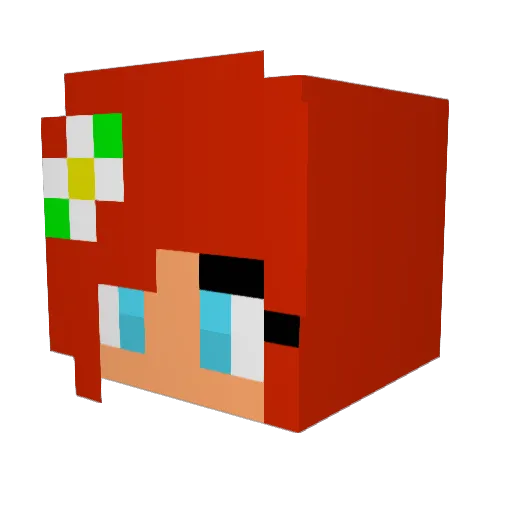 Aly_Fun_Flower Minecraft avatar head, 3D render
