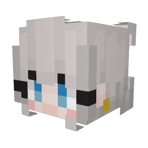 AlyaKawaii Minecraft avatar head, 3D render
