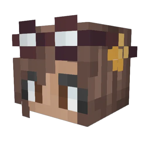 Alyoola Minecraft avatar head, 3D render
