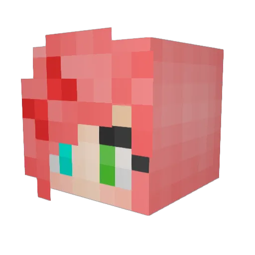 AlyssaCuddles Minecraft avatar head, 3D render