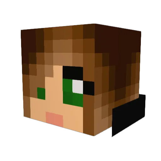 Alytia Minecraft avatar head, 3D render