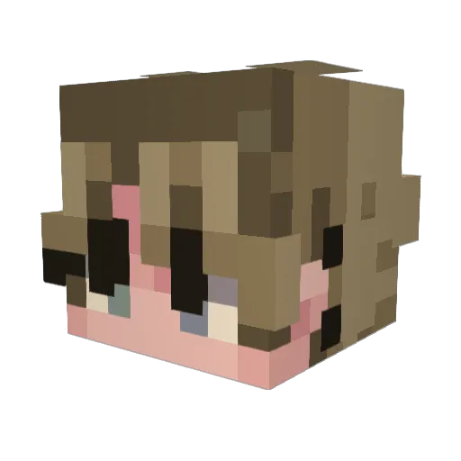 AlzLive Minecraft avatar head, 3D render