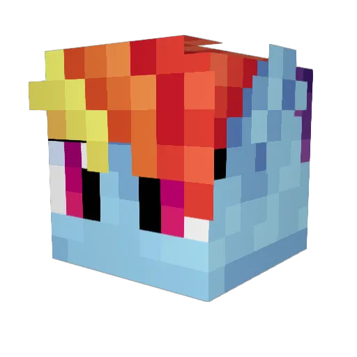 Alzella Minecraft avatar head, 3D render