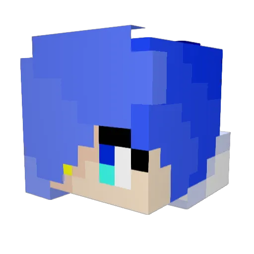 Alzetic Minecraft avatar head, 3D render