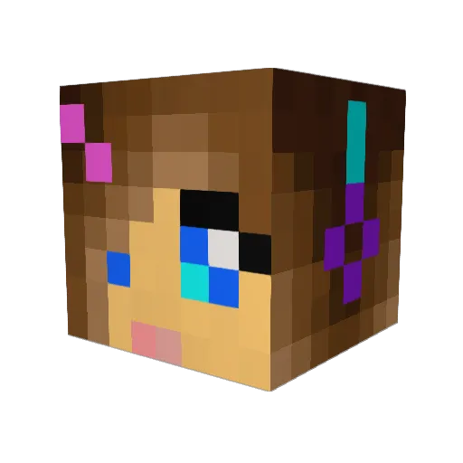 AlzhanaB Minecraft avatar head, 3D render