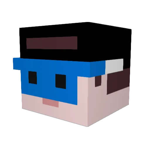 Alzone Minecraft avatar head, 3D render