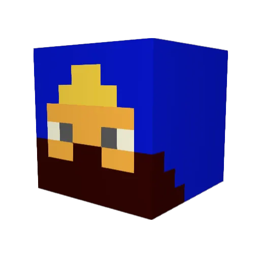 AlzxX Minecraft avatar head, 3D render
