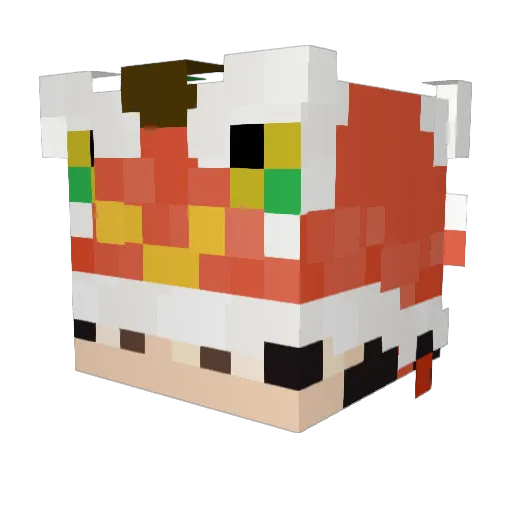 Alzxzx Minecraft avatar head, 3D render