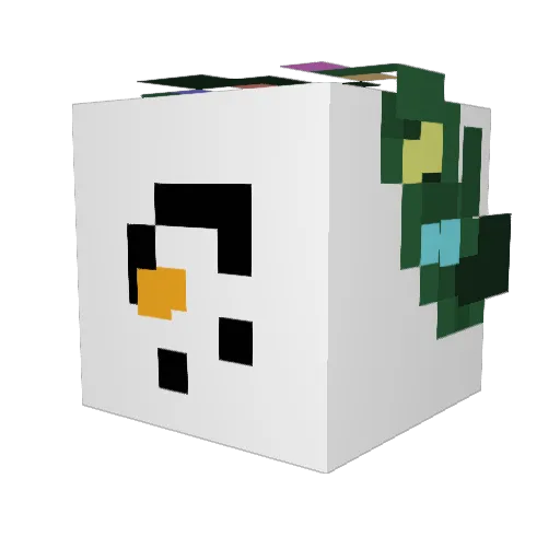 Am8Noob Minecraft avatar head, 3D render