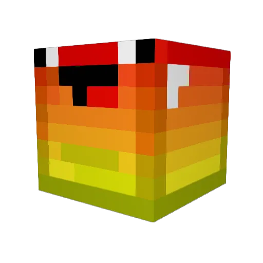 AmA1383 Minecraft avatar head, 3D render