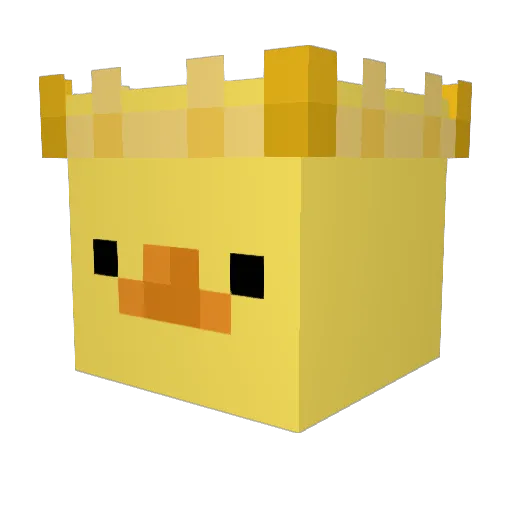AmDuckieKing Minecraft avatar head, 3D render