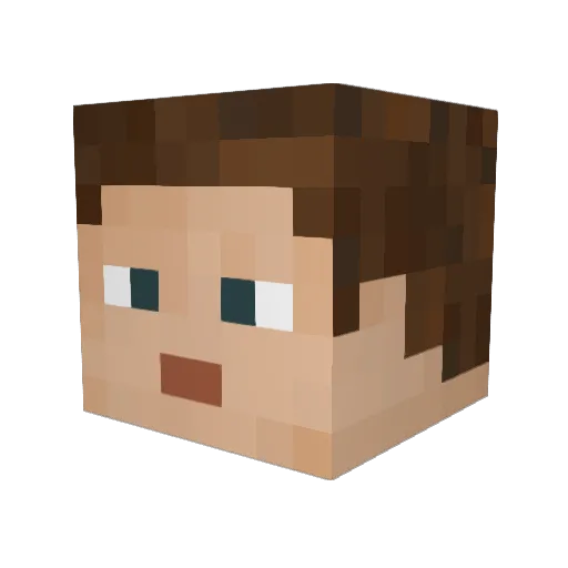AmID_ Minecraft avatar head, 3D render