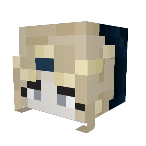 AmKyouko Minecraft avatar head, 3D render
