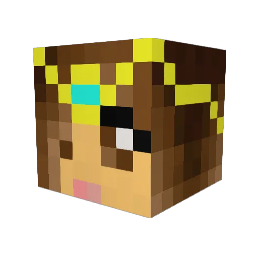 AmSiNo Minecraft avatar head, 3D render