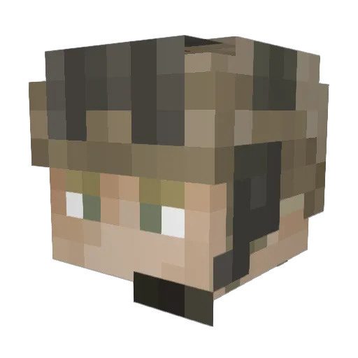 AmSpirit Minecraft avatar head, 3D render