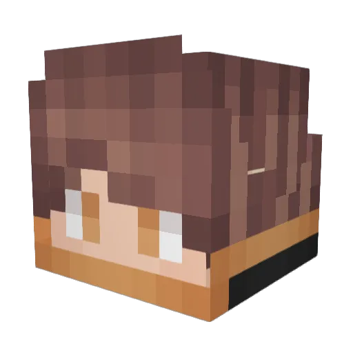 AmVeryBored Minecraft avatar head, 3D render