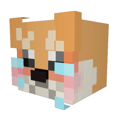 AmYeom_rang_A Minecraft avatar head, 3D render