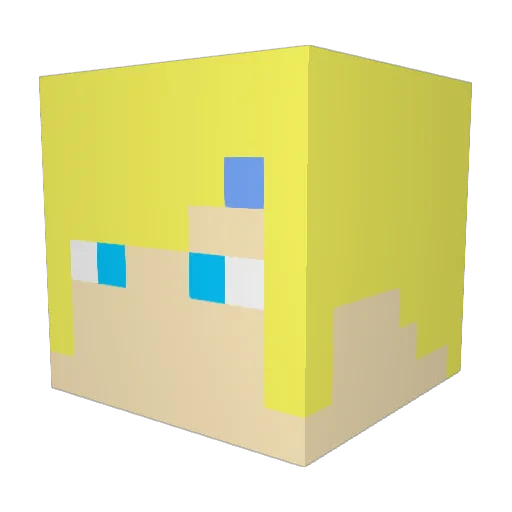 Ama0u Minecraft avatar head, 3D render