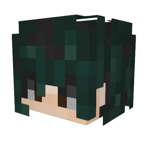 Amaaran Minecraft avatar head, 3D render