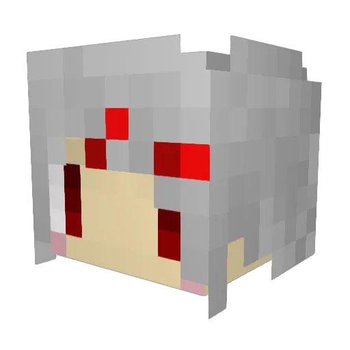 Amachaaaan Minecraft avatar head, 3D render